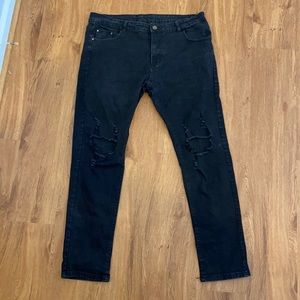Black ripped skinny jeans size 42 men’s